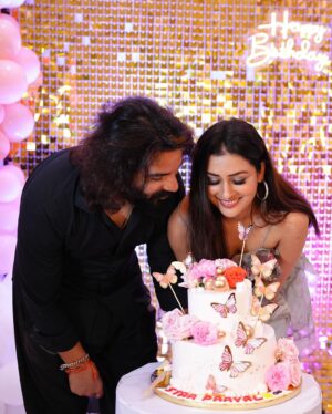 Payal Rajput Instagram - “Better late than never! Thank you to everyone who made my birthday so incredibly special. Feeling grateful for all the love and warmth. Here’s to another year of beautiful moments together! 🎉🎂 #Grateful #BirthdayLove” 
Wearing @Styled by @impriyankasahajananda 
Outfit @thevoguenaari ♥️
——————————————
Captured by @capturebydreamelements 📸
—————————————————————-
Beautiful decor by @season5events 💐