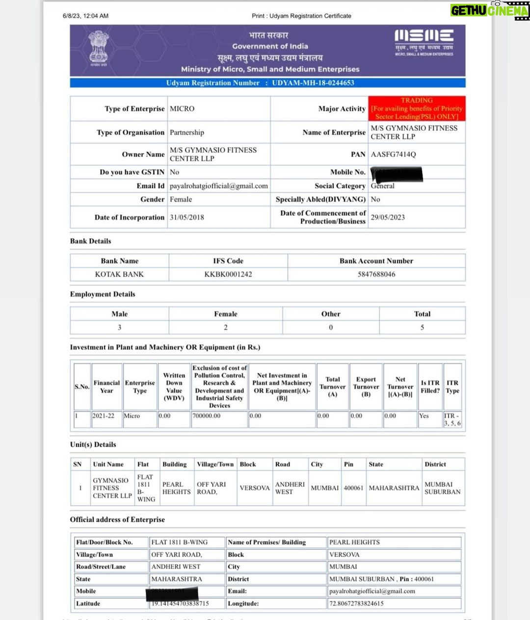 Payal Rohatgi Instagram - Dear @my_bmc I didn’t submit NOC from my esteemed society nor ICC Committee letter for women workers for these certificates for Gymnasio Fitness Centre so either as a organisation u don’t know your own rules and u need to figure out your internal affairs before sending information via email about cancelling of @healthyhustle09 application (if your email is not hacked) 🙏 Kindly issue @healthyhustle09 certificate as u have approved it else it’s public information how u all operate as an institution now. I have nothing to lose. I won’t give u bribe to get a certificate to do business under this company header as these local people on roads do to run their businesses in Yari Road via the Shakha Pramukh or local politicians who have their local bullies in disguise of BECHARA women and men. I own my house and residents can do any business via home and one doesn’t need to take any NOC from the society post COVID as work from home is legal. The society doesn’t pay the bills of residents in fact keeps on begging for money in terms of repair, sinking fund, etc etc #payalrohatgi #yogasehihoga🧘♂️ #ladkihoonladsaktihoon