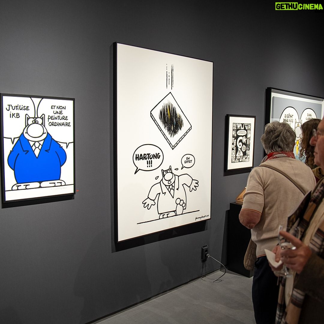Philippe Geluck Instagram - Philippe Geluck nous donne une petite leçon d'allemand avec ce tableau exposé lors de la BRAFA 2022. À votre service !