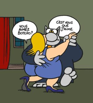 Philippe Geluck Instagram - Hommage au peintre et sculpteur Fernando Botero, qui a inspiré Philippe à bien des égards et dont on vient d'apprendre le décès aujourd'hui 😞  #botero
