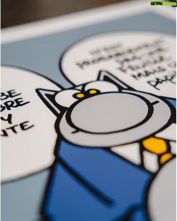 Philippe Geluck Instagram - « LA FEUILLE QUI TOMBE », une sérigraphie (50x40) originale et limitée à 400 exemplaires, à retrouver sur la boutique du Chat.