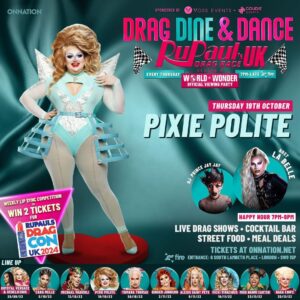 Pixie Polite Instagram - DRAG, DINE & DANCE! The Official RuPaul’s Drag Race UK Viewing Party! 👠

"They say the camera adds ten pounds. Probably shouldn't have had so many for breakfast, should I? What am I like?"

We can’t wait to meet our special guest @pixiepolite from Season 4 who will be joining @itslabelle and @princejayjay on Thursday 12th October!

Come join us every Thursday at @vauxhallfoodbeergdn and enjoy of a variety of street food and cocktails; watch the Show and Dance!

🍸 HAPPY HOUR: 7PM - 9PM
💃🏽 Lip-Sync Competition for the Chance to Win 2 Tickets for “DRAG CON UK 2024”
🍕 Dinner is sorted! Entry + Drink + Food for £10! 
🍸 Cocktail Garden - Huge space to chill, drink cocktails, enjoy delicious Street Food and meet people
👀 Large LED Screen
🔊 High Quality Amplifying Sound System
🪩 Best Pop & RPDR Hits

FREE ENTRY! Book your tickets now! Link in bio!