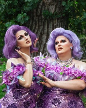 Pixie Polite Instagram - It’s a family affair! 🧚‍♂️ 
•
Amazing to get to shoot this look with my sister @woeaddams - She has supported me through thicc and thin, (mostly thicc tbh), and picked me up in moments when I’ve been at my lowest. Can’t wait for the world to see her slay one day 💜 
•
Very fortunate to have an incredible extended Drag Family. Go follow them, (except Tia & Victoria, cos you probably already do) 😂 
•
@woeaddams @ro.se314 @itspoppycock @thetinygent @tanyahydeofficial @seriahsis 
•
•
💇‍♀️ @wigsbyriley 
👗 @stitchesbyjay_ 
📸 🎨 @michelangelo.mp3 
💄 @boudica_the_queen 
•
•
#drag #draguk #dragraceuk #dragrace #rpdr #rpdruk #rupaul #rupaulsdragraceuk #pixiepolite #rupaulsdragrace #dragqueen #dragqueens #dragqueensofinstagram #instadrag #purple #fairy #pixie #tinkerbell #family #friends #sisters #nature #gay #gayuk #lgbtq #pride #wigs #wig #lacefrontal #makeup