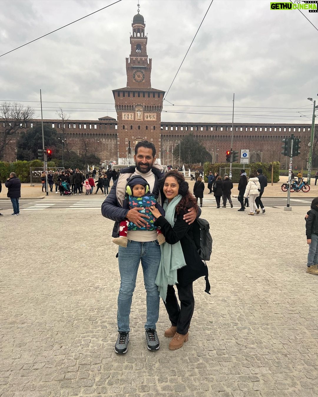 Pooja Ramachandran Instagram - Just doing some touristy things and being in wonder all the time with so much beauty! And always being grateful for the freedom and times we live in today. The Sforza Castle, or Castello Sforzesco in Italian, stands just outside the center of Milan, Italy, and is a 15th-century fortification built on the ruins of a medieval fortress. Since the 15th century, the castle has had many masters, including the Sforzas. Emperor Charles V and Napoleon Bonaparte each also called the castle home at one point in history. The Sforza Castle’s longest-serving inhabitants, the Sforzas, occupied the castle during the Renaissance, a time of artistic beauty in Italy. Artists such as Leonardo Da Vinci contributed to the castle’s decoration during the Renaissance. #sforzescocastle #milan #italy Sforzesco Castle of Milan - Italy