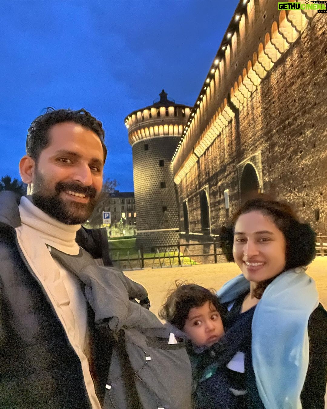 Pooja Ramachandran Instagram - Just doing some touristy things and being in wonder all the time with so much beauty! And always being grateful for the freedom and times we live in today. The Sforza Castle, or Castello Sforzesco in Italian, stands just outside the center of Milan, Italy, and is a 15th-century fortification built on the ruins of a medieval fortress. Since the 15th century, the castle has had many masters, including the Sforzas. Emperor Charles V and Napoleon Bonaparte each also called the castle home at one point in history. The Sforza Castle’s longest-serving inhabitants, the Sforzas, occupied the castle during the Renaissance, a time of artistic beauty in Italy. Artists such as Leonardo Da Vinci contributed to the castle’s decoration during the Renaissance. #sforzescocastle #milan #italy Sforzesco Castle of Milan - Italy