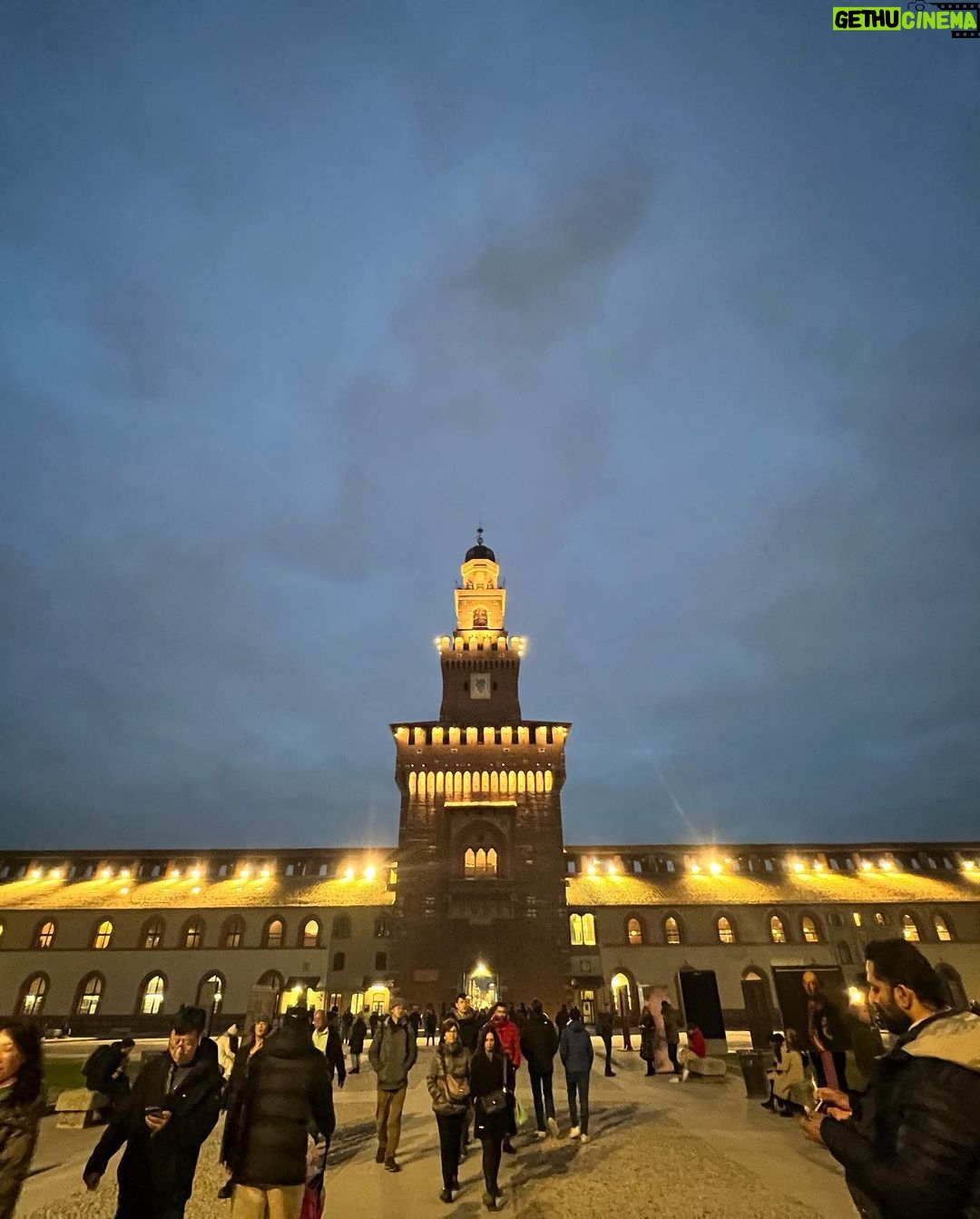 Pooja Ramachandran Instagram - Just doing some touristy things and being in wonder all the time with so much beauty! And always being grateful for the freedom and times we live in today. The Sforza Castle, or Castello Sforzesco in Italian, stands just outside the center of Milan, Italy, and is a 15th-century fortification built on the ruins of a medieval fortress. Since the 15th century, the castle has had many masters, including the Sforzas. Emperor Charles V and Napoleon Bonaparte each also called the castle home at one point in history. The Sforza Castle’s longest-serving inhabitants, the Sforzas, occupied the castle during the Renaissance, a time of artistic beauty in Italy. Artists such as Leonardo Da Vinci contributed to the castle’s decoration during the Renaissance. #sforzescocastle #milan #italy Sforzesco Castle of Milan - Italy