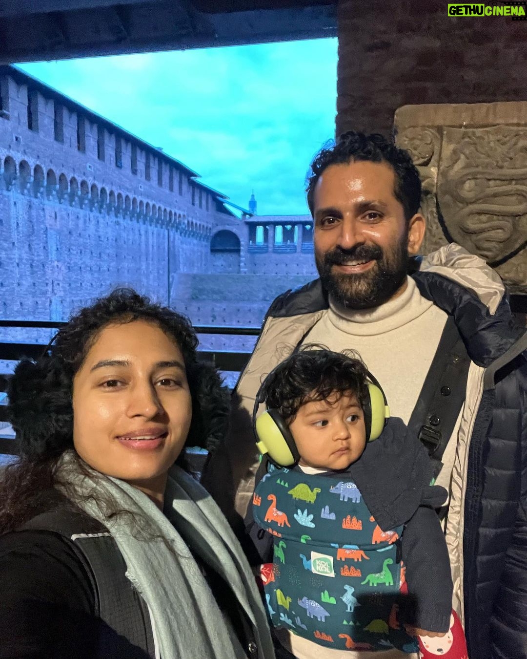 Pooja Ramachandran Instagram - Just doing some touristy things and being in wonder all the time with so much beauty! And always being grateful for the freedom and times we live in today. The Sforza Castle, or Castello Sforzesco in Italian, stands just outside the center of Milan, Italy, and is a 15th-century fortification built on the ruins of a medieval fortress. Since the 15th century, the castle has had many masters, including the Sforzas. Emperor Charles V and Napoleon Bonaparte each also called the castle home at one point in history. The Sforza Castle’s longest-serving inhabitants, the Sforzas, occupied the castle during the Renaissance, a time of artistic beauty in Italy. Artists such as Leonardo Da Vinci contributed to the castle’s decoration during the Renaissance. #sforzescocastle #milan #italy Sforzesco Castle of Milan - Italy