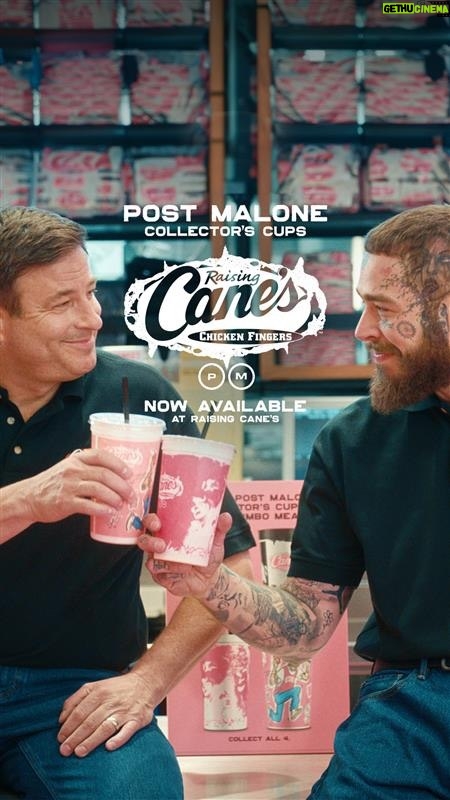 Post Malone Instagram - So much love for the Cane’s in Midvale, UT! We’re so happy to bring a little bit of that love to every Cane’s across the country! Starting today, June 21st, with the launch of our 4 limited edition Collector’s Cups! See link in bio for more details. Cups are limited so get yours fast :)
