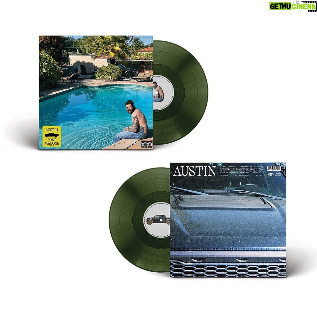 Post Malone Instagram - AUSTIN vinyl packaging by @playlabinc. Available now at shop.postmalone.com