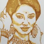 Preety Kongana Instagram - Portrait Mehendi Art 🌿 @preetykkongana Ba ❣️ @alakananda_bridal_mehendi @simanta_shekhar Da ❣️ #mehendiartist #mehendi #artist #art #alakananda_bridal_mehendi #preetykkongana #simantasekhar