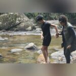 Priyanka Nair Instagram - Unforgettable trekking experience with my little adventurer! Appu♥️ His first trek, and the start of a lifetime of thrilling journeys. The adventure begins here! @dhanyasanalk @audiosho @invicto_dios Yours encouragement made it even more special😍🌄👶 #FirstTrek #ParentingAdventure #priyankanair Vazhvanthol Waterfalls