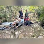 Priyanka Nair Instagram - Trekking adventure: where every step strengthens the cherished bond of siblinghood with these incredible souls. 👣🌲 #Appu♥️ #AdventureBuddies #MemorableMoments #priyankanair @dhanyasanalk @invicto_dios @audiosho Vazhvanthol Waterfalls