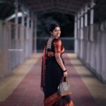 Priyankha Masthani Instagram - 🖤🖤🖤 Saree:- @anicham_boutique Pc:- @studiofilmer Makeover:- @rashi__makeupartist