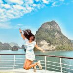 Pupul Bhuyan Instagram - Halong Bay please! My Vietnam travel video 1st part is out on my YouTube channel. Go and watch 🙏🏻💕 . . . . . #halongbay #capellacruise #cruiselife #vietnam #travelblogger #traveller #globetrotter Ha Long Bay, Việt Nâm