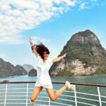 Pupul Bhuyan Instagram - Halong Bay please! My Vietnam travel video 1st part is out on my YouTube channel. Go and watch 🙏🏻💕 . . . . . #halongbay #capellacruise #cruiselife #vietnam #travelblogger #traveller #globetrotter Ha Long Bay, Việt Nâm