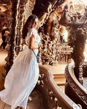 Pupul Bhuyan Instagram - Sanctuary of truth Pattaya. 

it’s a museum made of wood and it is under construction. It is very beautiful and the architecture is marvellous and you’ll get to take photographs here. But for the females you need to wear covered clothes to this place and you will get guides in English, Chinese and some other language languages and it is mandatory to join a group. You cannot go alone by yourself so join a group and go with them. It will give you knowledge about that palace plus you will get to visit every single corner of this. As it is under construction, you are not allowed to see some of the sites but most of the work is done so it is a worth visit whenever you are coming to Pattaya. Don’t miss this spot.