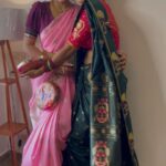 Purneima Day Instagram - Offscreen chemistry between (Gunja) @sharvari_jog and (Mrunmayee) @purniemaadey_official. Behind the scene from star pravah ganeshotsav photoshoot❤ Sarees and blouses by - @aaishvy_designs Jwellery by - @amairajewellery_official Sharvari's MUA - @official_shrutishikhare Purnima's MUA -@blushandbeauties_20 *DM to order* #starpravah #ganeshotsav #sarees #makeup