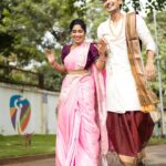 Purneima Day Instagram - Mrunmayee Kabir Gunja ✨️ @harshad_atkari . For Star Prawaha Ganeshostav 2023 ✨️ . 24th September Sunday at 7pm only on @star_pravah ! . #kunyarajachigaturani #purniemaadey #purnimadey #purnimaday #harshadatkari #sharvarijog . Clicked by @aartilokhandeofficial makeup: @blushandbeauties_20 Hair :@brushesandblushes Costumes:@aaishvy_designs ❤️ Jwellery by- @amairajewellery_official