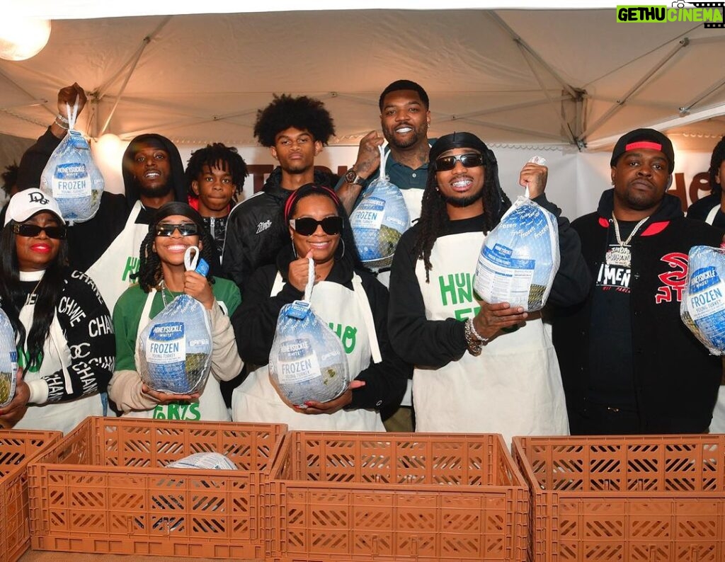 Quavo Instagram - YOU made it out it’s only right you give back - Huncho Farms @quavocares Happy Thanksgiving 🦃 Missing Phew but we kno he’s proud of us! 🚀 #longlivetakeoff Big Thanks To @urbanrecipe