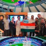 R. Sarathkumar Instagram - Cheering for the team "INDIA" in our own desi swag style #cheers #cricketlover #cricketfans #cricketsemifinal2023 #cricketworldcup #cricketmerijaan #cricketsemifinal #cheersindia #weloveindia #jaihind #jaihind #teluguactors