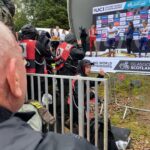 Rachel Atherton Instagram - Just after I cased the jump & my shoulder went AWOL 🤮 The emotions of racing are just RIDICULOUS!! From the lowest lows when I hurt my shoulder somehow with a lot of treatment & physio I was able to put a race run down & im SO STOKED to finish p 8 !! To the highest highs of World Champ for @charlie_hatton1 🌈 To race at Fort William again for world champs was the dream & I was so devastated when I thought I was out, but Gee was adamant I had to at least give myself the opportunity for race day, by completing a 2nd practice run & starting my QUALIES run, When I dropped in for QUALIES the plan was to pull over straight away but when I actually ignored the pain for a bit it felt sort of not too bad & I was like, “oh my god, I think I can carry on! “ When I made it thru the first rocks then the first rock drop where Nina crashed, I thought “If I can go off this drop & I’m ok, I can get down!! Anyway come race day, the more I seemed to use the muscles the better, LOTS of physio & taping but race day I was not convinced, it was still pretty sore & felt unstable, But I am SO pleased I pushed on & could manage a race run & THANK YOU EVERYONE WHO CHEERED it really makes a big difference when the going gets tough, the crowd help the racers so much ❤️❤️❤️ To see @charlie_hatton1 & @andreas.kolb66 go 1 & 2 in men was just MENTAL!! What a weekend!! 🌈🖤 @athertonbikes @athertonracing #fortwilliam #uciworldchampionship #mtb #mtblife