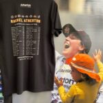 Rachel Atherton Instagram - Awww my gawwwd!! it’s So sick having my own T shirts & seeing you guys wearing them already here at Fort William 😊🥰🤪 Massive thanks to @dora_rgb for the design I love it ❤️🖤 Carve your Own Path 👌