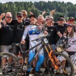 Rachel Atherton Instagram - Adrenaline!! I am here for you!! 😂😂 Back to Back wins for @athertonbikes 🔥😮‍💨 The moment your teammate wins the Elite Mens World Cup on your own named bike brand 🤯🤩😂😂 When @andreas.kolb66 won in Leogang, I was buzzing my tits off!! I went pretty mental, I felt so wired I just wanted to fight someone 😂😂 it felt INCREDIBLE thinking back to the team at home @athertonbikes how god damn hard they have worked the last 4 years… incredible team, incredible bike & there’s still more to come for @athertonbikes ❤️❤️😜 Come see the bikes at Fort William & grab some merch 💪🔥 @nathhughesphoto