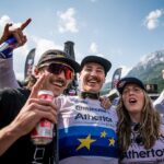 Rachel Atherton Instagram - Adrenaline!! I am here for you!! 😂😂 Back to Back wins for @athertonbikes 🔥😮‍💨 The moment your teammate wins the Elite Mens World Cup on your own named bike brand 🤯🤩😂😂 When @andreas.kolb66 won in Leogang, I was buzzing my tits off!! I went pretty mental, I felt so wired I just wanted to fight someone 😂😂 it felt INCREDIBLE thinking back to the team at home @athertonbikes how god damn hard they have worked the last 4 years… incredible team, incredible bike & there’s still more to come for @athertonbikes ❤️❤️😜 Come see the bikes at Fort William & grab some merch 💪🔥 @nathhughesphoto