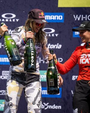 Rachel Atherton Instagram - Trying to settle in to normal life!! 
The next world cup is this week & I won’t be racing… I never planned to do a full season & im trying to stick to that plan!! 

I knew the comedown from racing 2 world cups would be pretty deep, that adrenaline fuelled, fun filled lifestyle is hard to leave behind 💣 @athertonracing are too fun!

but the exhaustion I’ve felt has been another level! Similar to newborn baby days!! 

I keep trying to start training again but get too exhausted to train day after day, 
“Millway sent my training plan thru and it’s like for a full time athlete, cos that’s what I asked for”
But I don’t know if I am!! 
How can I be a full time mum, AND a full time athlete?!! 

I love both so much, & I feel guilty for doing either! 
I want time to train, then when it comes to leaving arna for a few hours I don’t want to leave her at all! 

Arna has gone mad for the boob again, constantly wanting milk, and she’s become really clingy to me, im sure she’s still in shock that I disappeared every day to “work” at the races, she still talks about the race every day “mummy big jumps , clap clap” even tho I was with her every morning & immediately after finishing riding every day, it must of still been a shock for her & she’s a bit clingy now! 

It’s  a real head trip, trying to figure this out! 

I’m still so in shock that I actually won Lenzerheide & 3rd at Leogang! 

I always want to be real on here and showing this side of it that we all go thru is important to me as I would want arna to grow up seeing things online that are honest! 

@uci_mtbworldseries @redbullbike