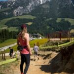 Rachel Atherton Instagram - World Cup #2 😍 Leogang 🇦🇹 My new painted helmet is Hearts ❤️& Stars ⭐️ for arna baby becuase she loves them shapes & that racing flag within them becuase I love racing & I wanted to honour what that love for this sport has given me ❤️ I had no idea when We designed it that I would actually race again! @imagedesigncustom @bellhelmets_bike 👍 @oakleybike brought me round a present them gold goggles 😮‍💨😮‍💨🤩 After a long talk with the fam Sunday morning, we decided We may as well come to leogang to race, we’re enjoying being on the road at the races & mum & arna have gotten in the groove, we hire ebike & trailer for mum so she can get about with arna so easy ❤️❤️ I’m so grateful to @redbulluk for getting our physio out here @wp.sportsinjury it really is savage on the body this sport, and my main concern is back to back races without enough training! Im feeling a bit strange because I don’t want any pressure, last weekend I felt so free without any pressure to win, I’ve spent my whole career feeling like I need to win, & it felt amazing without that, & I don’t want that pressure to return, because I’m just here for a good time & to try my best & to have good feelings doing my job again 👍👍