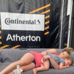 Rachel Atherton Instagram - World Cup #2 😍 Leogang 🇦🇹 My new painted helmet is Hearts ❤️& Stars ⭐️ for arna baby becuase she loves them shapes & that racing flag within them becuase I love racing & I wanted to honour what that love for this sport has given me ❤️ I had no idea when We designed it that I would actually race again! @imagedesigncustom @bellhelmets_bike 👍 @oakleybike brought me round a present them gold goggles 😮‍💨😮‍💨🤩 After a long talk with the fam Sunday morning, we decided We may as well come to leogang to race, we’re enjoying being on the road at the races & mum & arna have gotten in the groove, we hire ebike & trailer for mum so she can get about with arna so easy ❤️❤️ I’m so grateful to @redbulluk for getting our physio out here @wp.sportsinjury it really is savage on the body this sport, and my main concern is back to back races without enough training! Im feeling a bit strange because I don’t want any pressure, last weekend I felt so free without any pressure to win, I’ve spent my whole career feeling like I need to win, & it felt amazing without that, & I don’t want that pressure to return, because I’m just here for a good time & to try my best & to have good feelings doing my job again 👍👍