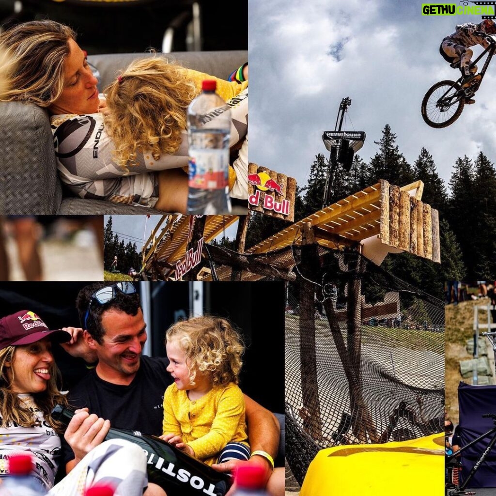 Rachel Atherton Instagram - This day Still feels like a dream! ⭐️❤️🥇 feeding arna in that champagne haze felt like magic ⭐️ I don’t even know how it happened 🥇 Im beyond grateful to @dan_atherton for making us start @dyfibikepark ❤️ Living there & riding there every weekend has done me so much good… when arna was a little baby, it was my lifeline , walking down there with her asleep in the sling, for a coffee & lunch, knowing it would be full of my family & friends & like minded bikers… it really saved me in so many ways from that loneliness you feel as a new mum… And then as I started riding, @dyfibikepark offered me everything I needed, a safe place to be with my baby girl with my mum or olly chilling with her, with no judgment, I remember breastfeeding in the cafe & all these young lads like “ok cool, no big deal” A perfect place to just ride & have so much fun & forget your fears…. & before I knew it I was back lapping the big tracks & sending the gnar, & then more recently I’ve been back taking it seriously as I aimed for this race, banging out full times runs & feeling the race joy come back ❤️❤️⭐️⭐️❤️❤️ I feel so ridiculously grateful for last weekend, thanks everyone ❤️ @svenmartinphoto