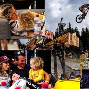 Rachel Atherton Instagram - This day Still feels like a dream! ⭐️❤️🥇 feeding arna in that champagne haze felt like magic ⭐️
I don’t even know how it happened 🥇

Im beyond grateful to @dan_atherton for making us start @dyfibikepark ❤️ Living there & riding there every weekend has done me so much good… when arna was a little baby, it was my lifeline , walking down there with her asleep in the sling, for a coffee & lunch, knowing it would be full of my family & friends & like minded bikers… it really saved me in so many ways from that loneliness you feel as a new mum… 

And then as I started riding, @dyfibikepark offered me everything I needed, a safe place to be with my baby girl with my mum or olly chilling with her, with no judgment, 
I remember breastfeeding in the cafe & all these young lads like “ok cool, no big deal” 

A perfect place to just ride & have so much fun & forget your fears…. 
 & before I knew it I was back lapping the big tracks & sending the gnar, & then more recently I’ve been back taking it seriously as I aimed for this race, banging out full times runs & feeling the race joy come back 

❤️❤️⭐️⭐️❤️❤️ 

I feel so ridiculously grateful for last weekend, thanks everyone ❤️

@svenmartinphoto