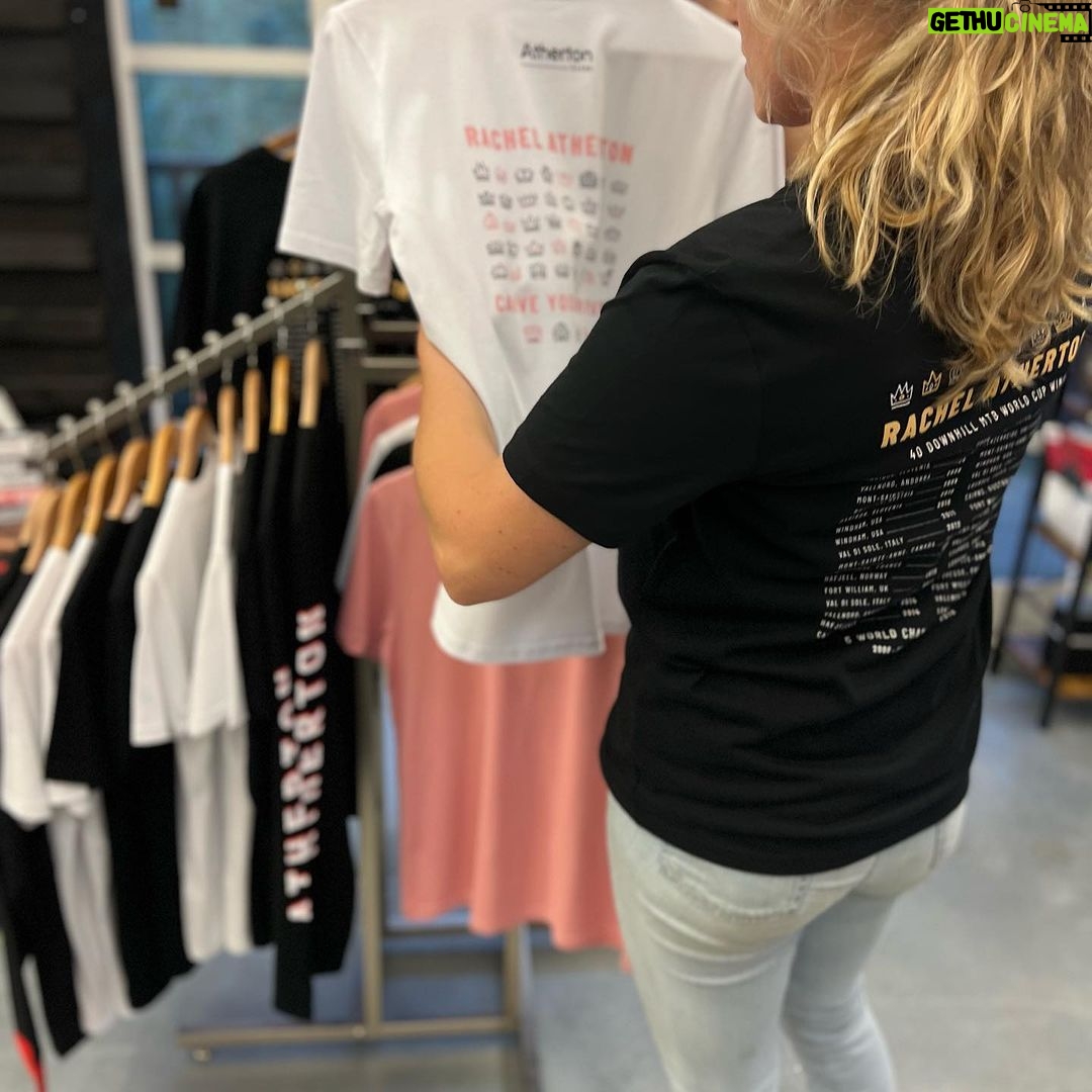 Rachel Atherton Instagram - My T- Shirt re-stock 🥰🥺😝You guys seemed to Love them at Fort William which was so rad ❤️ 40 wins Band Style // or 40 crowns Adult & kids ❤️ we’ve finally ordered more sizes & you can find them on the @athertonbikes website under “Gear” Link in bio ✌️ @dora_rgb helped design these and I love them ❤️ Felt weird to make a T shirt blowing my own trumpet but then I just thought, YOLO 😂 Thanks so much Dora, for creating the crown 👑 vibe so perfectly ❤️👑❤️🌈 If you order now they should be with you before CRIMBO / Christmas ❤️ Carve your own path.