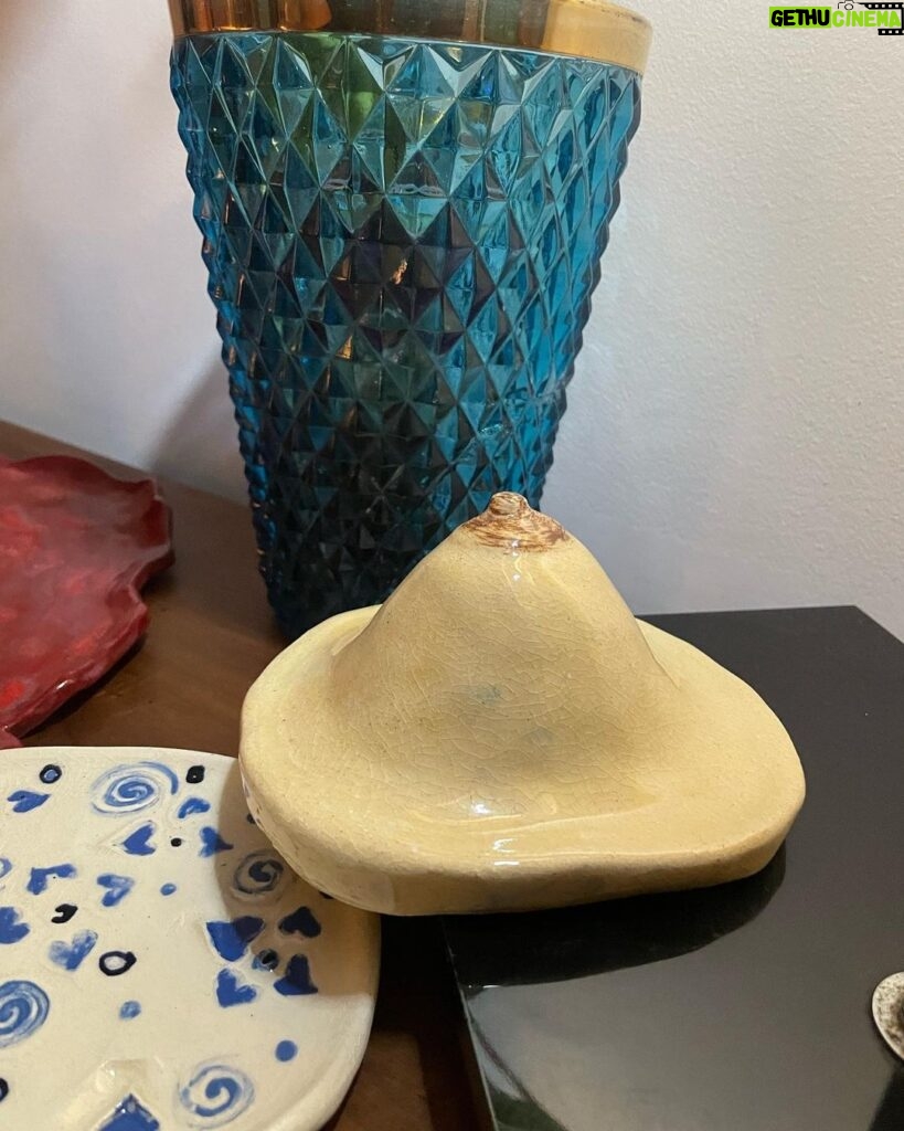 Rafael Vitti Instagram - Visitei minha mãe hoje, e olha que lindas as cerâmicas que ela tá fazendo!! multi-talentosa, sempre transbordando sensibilidade. Te amo. O dia foi maravilhoso. ♥️ ganhei um incensário feito por ela, depois posto nos stories. @valeriaalencarvitti