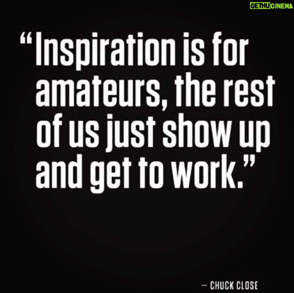 Raine Maida Instagram - A lot of truth in this quote from Chuck Close. naive to sit around & wait thinking “inspiration“ is inevitable & deserved. Art is rarely divine. Doing the work. the process doesn’t feel as romantic as being a vessel but 99x out of 100x it’s facts. count on one hand songs that feel like they were channeled through me compared to the body of work with OLP, my solo albums & MoonVsSun . born through the process. Process isn’t beautiful. Ugly. Unromantic. dirty. Experimenting , failing , feeling worthless, lonely, but suddenly tapping into something inspired deep in the process. Those moments are art. imo. A piece of clay won’t turn into a beautiful sculpture on its own. can’t will it’s form. gotta get in there & mold it. Break it down . Throw against the wall & reform it until it takes the shape of something inspired. Hands dirty. Doing the work. Magic waiting to be discovered. Never owed but earned. Los Angeles, California