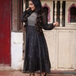 Rajisha Vijayan Instagram - Twirl, swirl and shine like a pearl! 🖤 Outfit: @bunastudio Styling: @styledbysmiji Photography: @jiksonphotography Glam: @laxmi_saneesh Assisted by : @siraj_saleem_