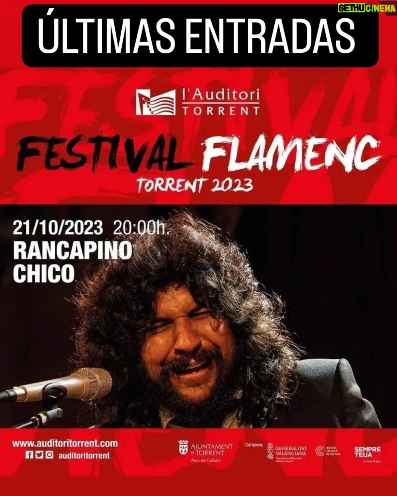 Rancapino Chico Instagram - Nos vemos hoy en Torrent... ❤️🌲🤗 Aquí toda la información.. 👇🏾 🔉 Pur Flamenc. Hereu dels cantes de Cadis, Rancapino Chico, arriba a L’Auditori el 21 d'octubre. #festivalflamenc 🎟️ ENTRADES: https://bit.ly/rancapino-chico-torrent 🔉 Puro Flamenco. Heredero de los cantes de Cádiz, Rancapino Chico, llega a L’Auditori el 21 de octubre. #festivalflamenco 🎟️ ENTRADAS:https://bit.ly/rancapino-chico-torrent