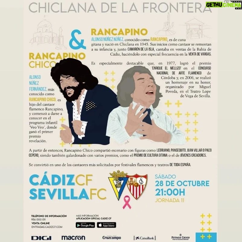 Rancapino Chico - 736 Likes - Fue un privilegio para mi estar en el Estadio del Cádiz FC y que me dieran este reconocimiento junto con mi maestro nunca lo olvidaré.. ❤️🌲🤗
Dos pedazos de equipos..
Cádiz FC Y Sevilla FC..