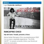 Rancapino Chico Instagram - Pasado, Presente y Futuro "HIJO DEL CANTE" mañana día 30 Jul en ALEDO. (MURCIA).. Muero de ganas mis @rancapineros ❤️🌲🤗 Aquí os dejo el enlace de toda la información y al mismo tiempo, adquirir vuestras entradas https://aledo.sacatuentrada.es/
