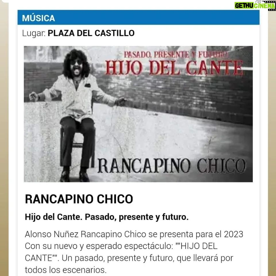 Rancapino Chico Instagram - Pasado, Presente y Futuro "HIJO DEL CANTE" mañana día 30 Jul en ALEDO. (MURCIA).. Muero de ganas mis @rancapineros ❤️🌲🤗 Aquí os dejo el enlace de toda la información y al mismo tiempo, adquirir vuestras entradas https://aledo.sacatuentrada.es/