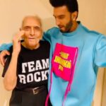 Ranveer Singh Instagram - Nana is peak Rocky-ism! 💣🔥 93 and Rock(y)ing!!! 🕺🏽🥂such a #Heartthrob 💓