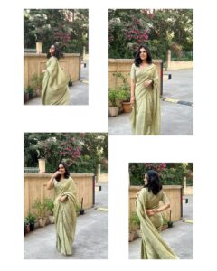 Rashmi Agdekar Instagram - Pista barfi aesthetic !! Thank you @houseofdorii for the saree 💫