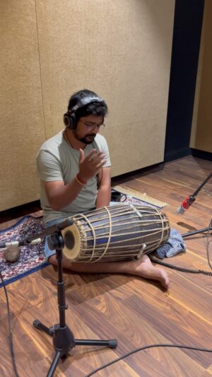 Ravi G Instagram - Doing what i love the most ❤️ Tracking for an interesting project !!

V.C :- @manojkrishna001 

#mrudangam #music #carnatic #ravig