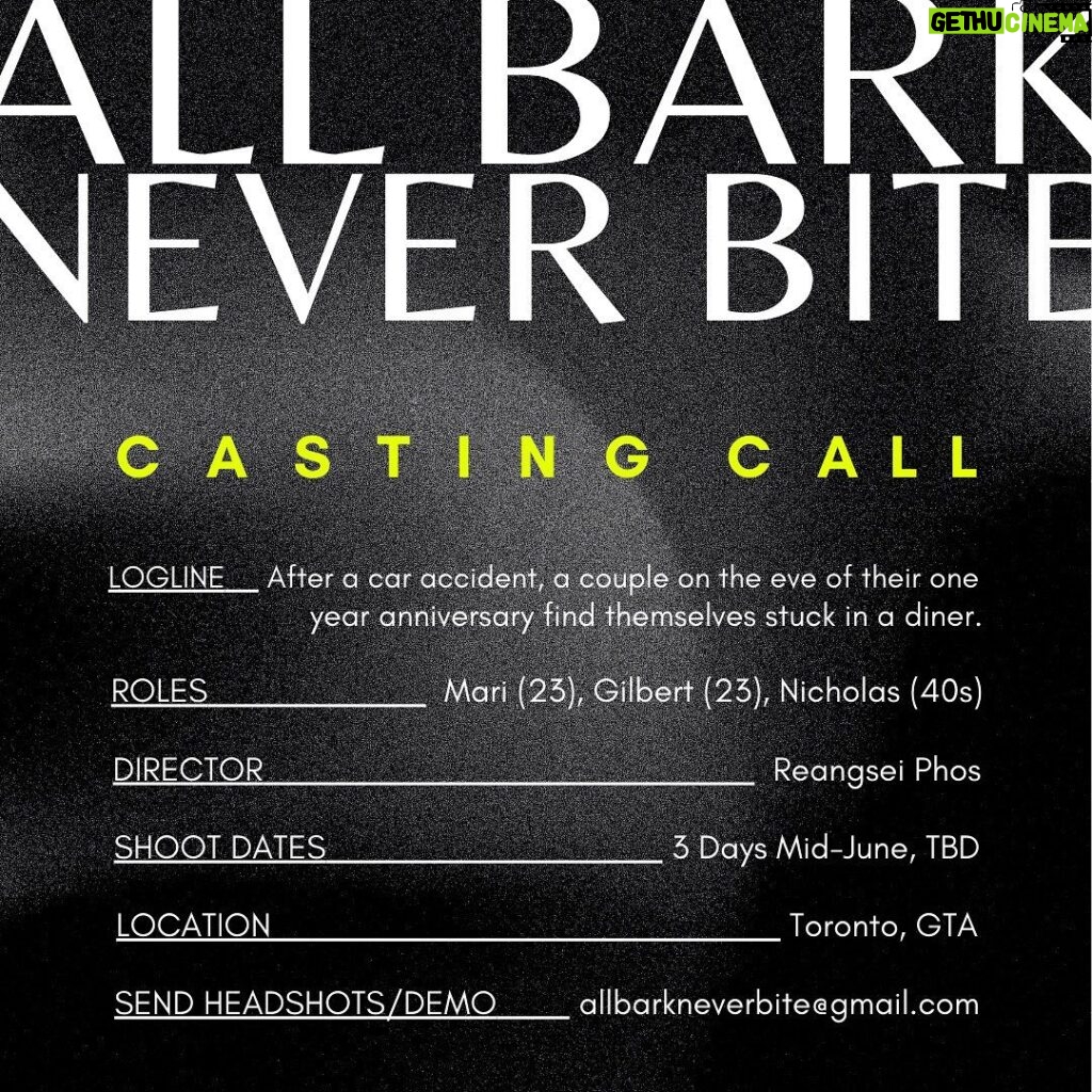 Reangsei Phos Instagram - casting call for my next film 🐶 inspired by murakami books, midnight in paris, and safdie brothers films set in the backdrop of toronto. please submit to allbarkneverbite@gmail.com by may 23 🕺🏻