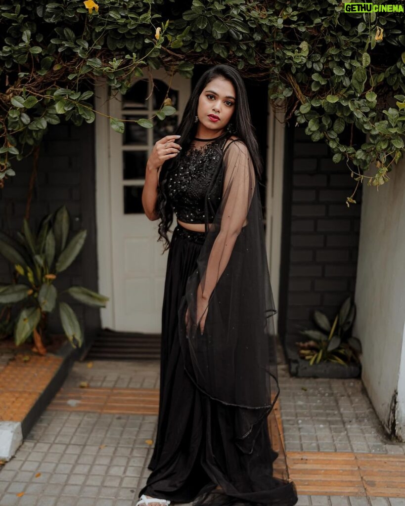 Rebecca Santhosh Instagram - Blacky ♠️ . . . Lehanga : @chamak_by_becca @bybbecca MUH : @exocticmakeover Click by : @thrissurkaranphotography