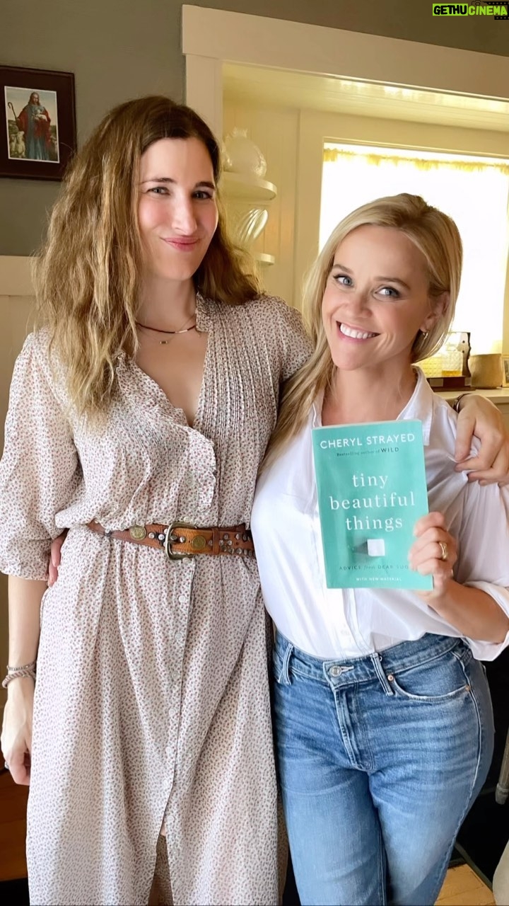 Reese Witherspoon Instagram - Got to be back with my girl @cherylstrayed for #TinyBeautifulThings, NOW streaming on @hulu!!! 💜💜💜 This show has my whole entire heart 🫶 What a special, beautiful, joyful experience it was adapting one of my favorite books for the screen and working with this entire team of incredible women. #KathrynHahn’s performance is truly a must-see, she’s absolutely mesmerizing. Head on over to @hulu, it’s time to binge watch this whole series!!