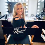 Reese Witherspoon Instagram - Lights, camera, @jimmykimmellive time! ✨🎥 Watch tonight!!! There may or may not be a special guest (hint, hint @i.am.wesley.kimmel 😉) #YourPlaceOrMine