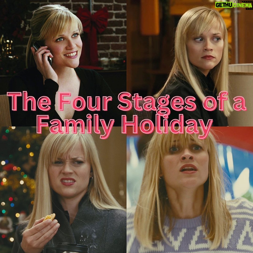 Reese Witherspoon Instagram - Ok it’s the day after Christmas y’all… how are we feeling? What stage are we at??? #FourChristmases 😂