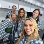 Reese Witherspoon Instagram – Matching flannel plaid jackets for the best glam team ever ! 💅🏻💋🎀Thanks for the perfect fall coat @draperjames 💙